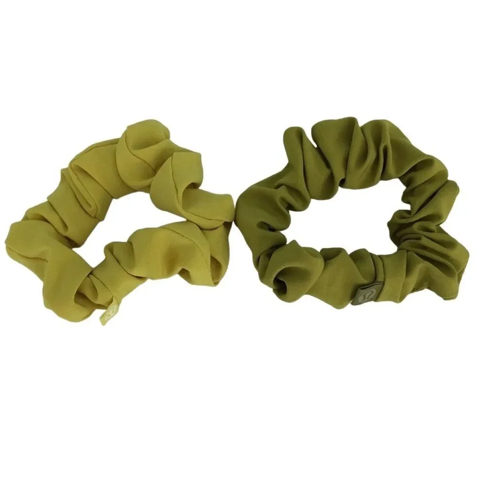 2 Lululemon Uplifting Scrunchies: Yellow Serpentine AND Golden Lime